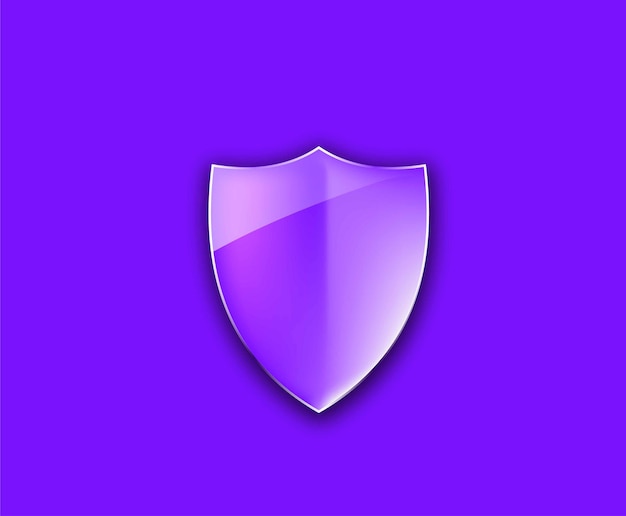 Vector protection shield glossy vector design element.