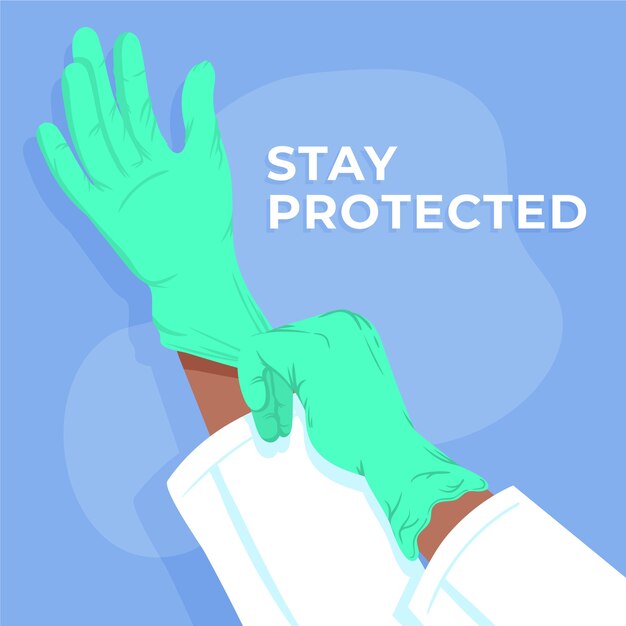 Защитные перчатки на вирусную тему