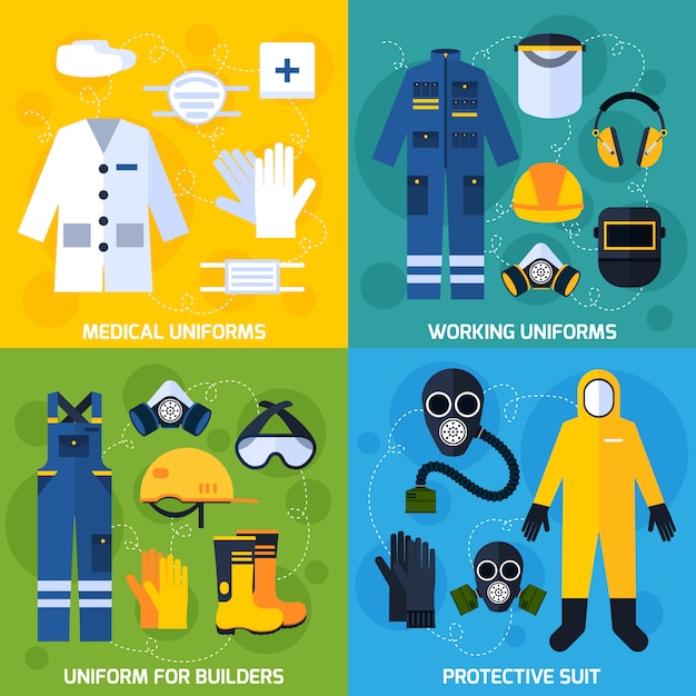 Protective uniform equipment vector images