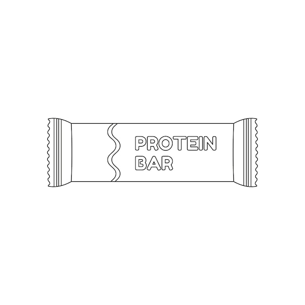 Protein bar Various Sport equipment Fitness inventory gym accessories Workout stuff bundle Line art