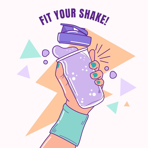 Vector protein shake illustration