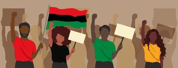 Vector protesteerende afro-amerikanen