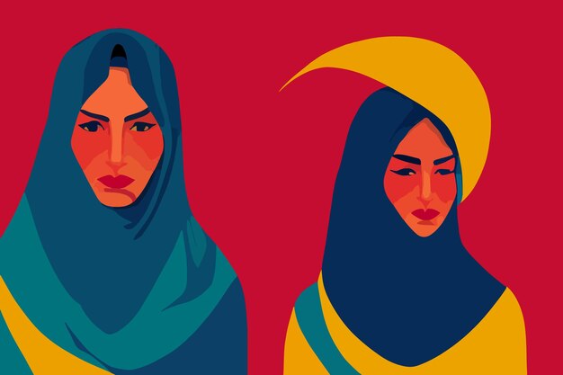 Vector protests in iran image of girls wearing hijab women for freedom