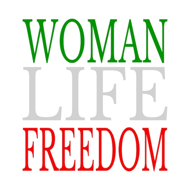 Protests in Iran vector poster Woman freedom life Iranian flag Solidarity with Iranian women