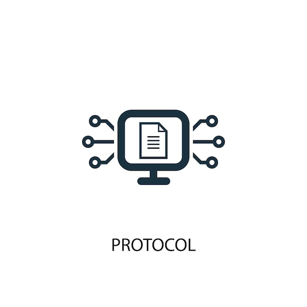 Значок протокола. простая иллюстрация элемента. протокол концепции символ дизайн. может использоваться в интернете и на мобильных устройствах.