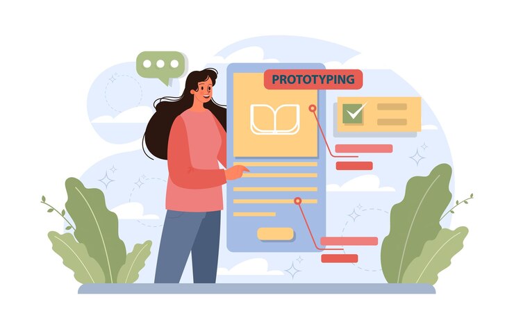 Vector prototyping as a product development stage new brand or start up