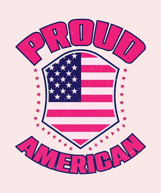 Proud american vector graphic t shirt desgin