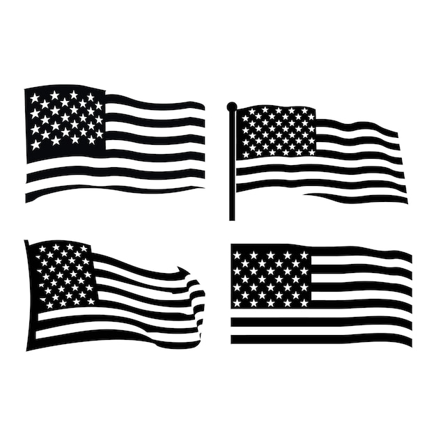 Vector proud to be american flag icon collection