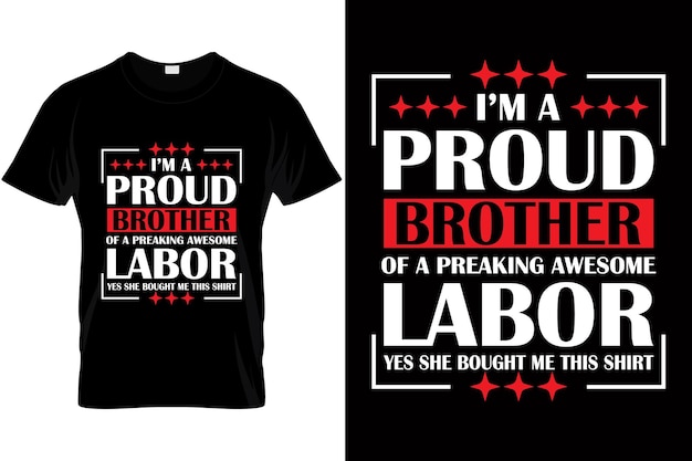 자랑스러운 형제 노동절 티셔츠 디자인 노동절 티셔츠 디자인 선물