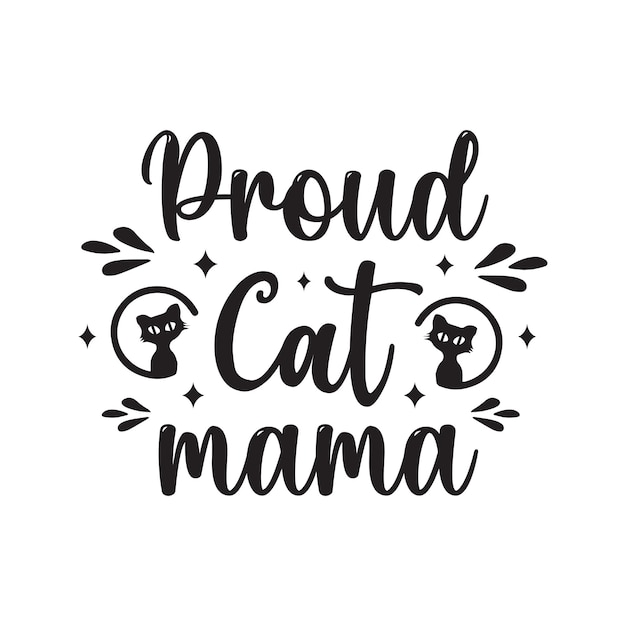 Vettore orgoglioso gatto mamma svg design