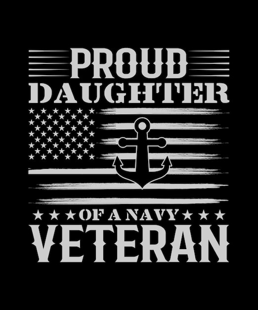 Дизайн футболки «гордая дочь ветерана вмф»