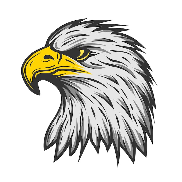 Гордая голова орла Цветная версия Векторная иллюстрация