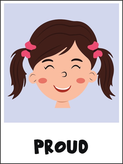 Proud face cartoon flashcard