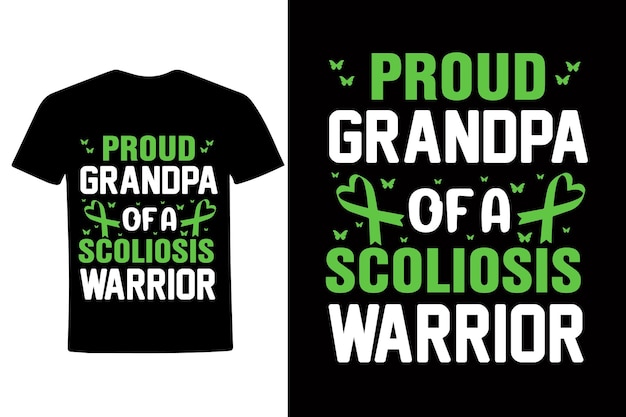 Proud grandpa of a Scoliosis warrior Tshirt design