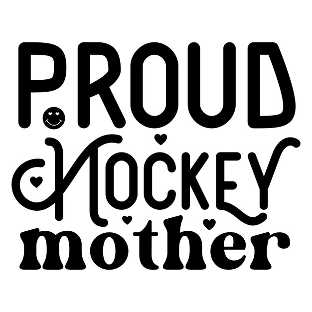 Vector proud hockey mother retro svg