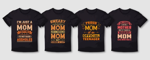 Proud mother mom  typography t shirt design