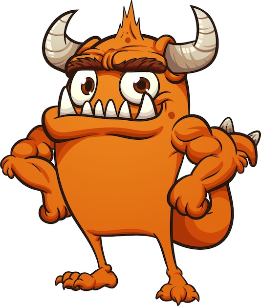 Vector proud orange monster