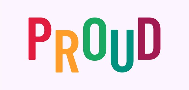 Proud text with LGBT rainbow colors LGBT pride banner