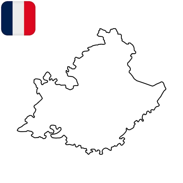 Прованс-АльпыЛазурный берег Карта региона Франции Векторная иллюстрация