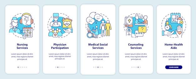 Provided services of hospice care onboarding mobile app screen