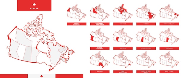 Vettore province e territori del canada