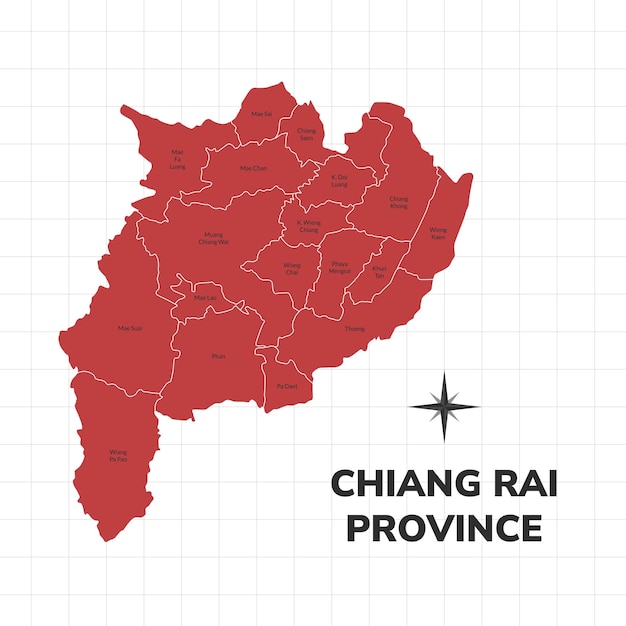 Provincie Chiang Rai kaart illustratie Kaart van de provincie in Thailand