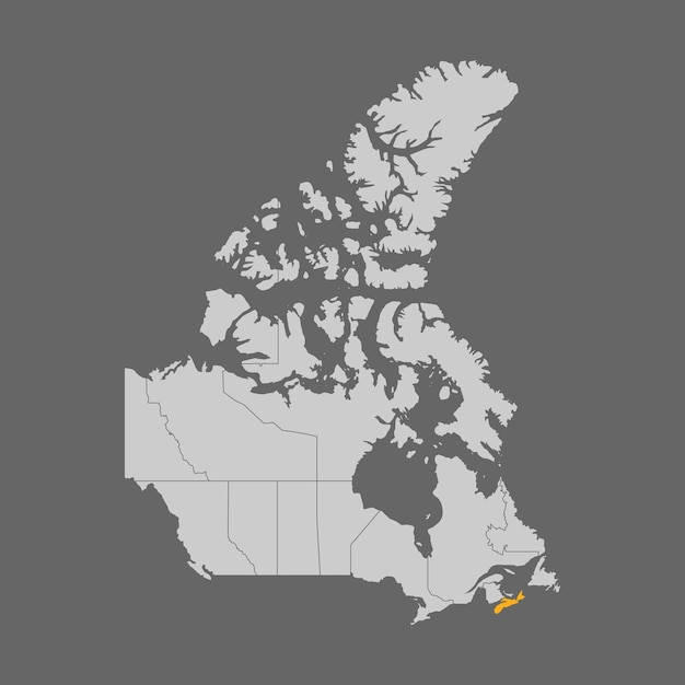 Provincie Nova Scotia gemarkeerd op kaart van Canada