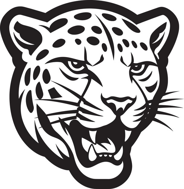 Vettore prodezza nel disegno del logo vettoriale black leopard la ferocia ha scatenato l'icona black leopard