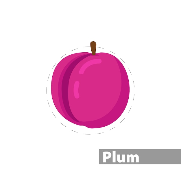 Pruim vector platte illustratie pictogram