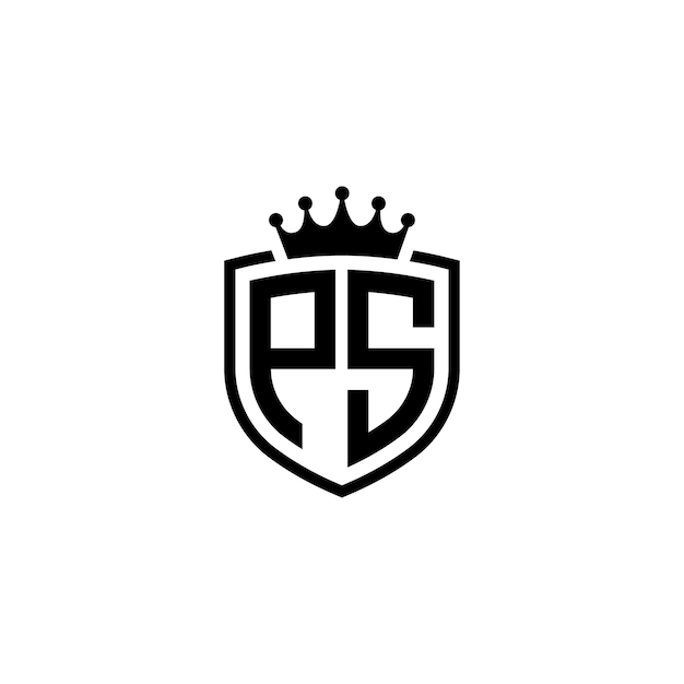 PS монограмма дизайн логотипа буква текст имя символ монохромный логотип алфавит характер простой логотип