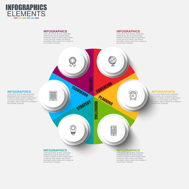 Vettore modello di elemento infografico 3d psd