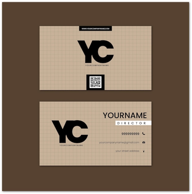 Vector psd brown business card mockup visiting card template branding mockup