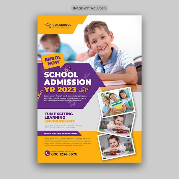 PSD school education admission flyer template