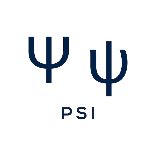 Psi Greek alphabet symbol logo illustration