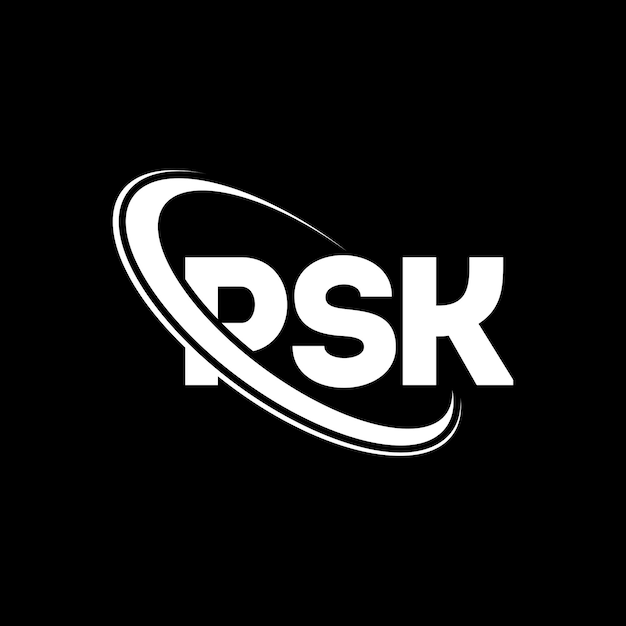 PSK logo PSK letter PSK letter logo ontwerp Initialen PSK logo gekoppeld aan cirkel en hoofdletters monogram logo PSK typografie voor technologie bedrijf en vastgoed merk