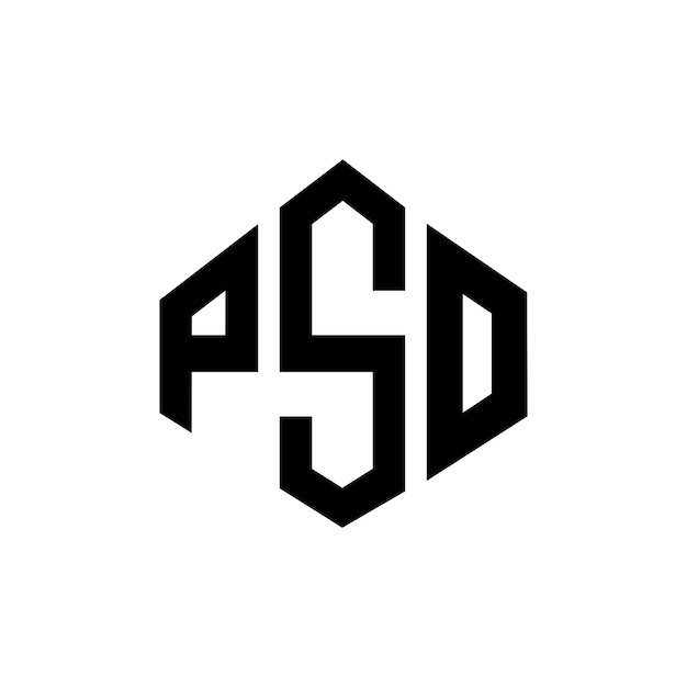PSOのロゴデザインはポリゴン (多角形) とキューブ (立方形) の形でPSO (六角形) ヘクサゴン (ベクトル) ホワイト (黒) モノグラム (ビジネス) と不動産 (不動産) のロゴです