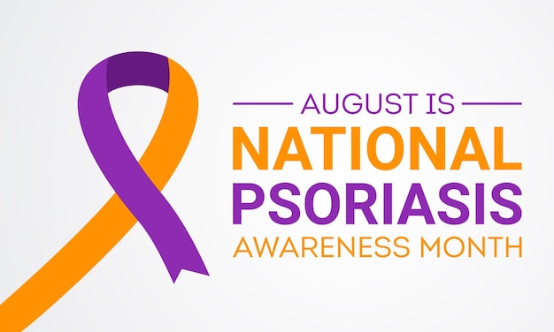 Vector psoriasis awareness month national psoriasis awareness month of august vector template for banner greeting card poster with background vector illustration