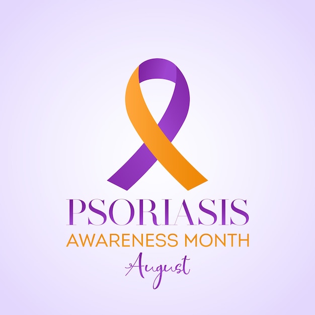 Psoriasis bewustzijn maand nationale psoriasis bewustzijn maand augustus vector sjabloon voor banner wenskaart poster met achtergrond vector illustratie