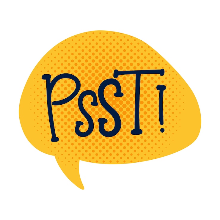 वेक्टर psst word comic speech bubble text sound effects
