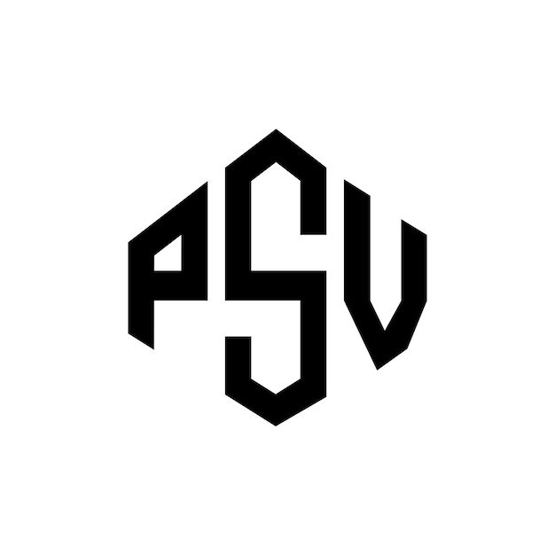 PSV letter logo ontwerp met veelhoek vorm PSV veelhoek en kubus vorm logo ontwerp PSV zeshoek vector logo sjabloon witte en zwarte kleuren PSV monogram bedrijf en vastgoed logo