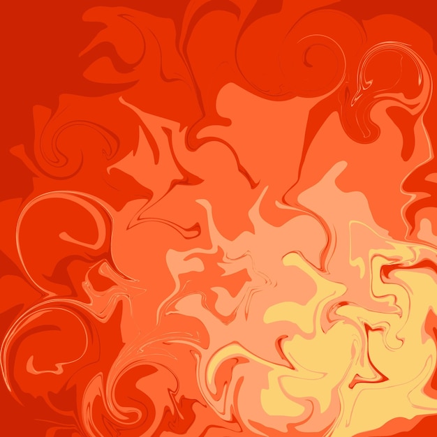 Psychedelic abstract background mixed acrylic paint texture swirls vector pattern lava fire is hot