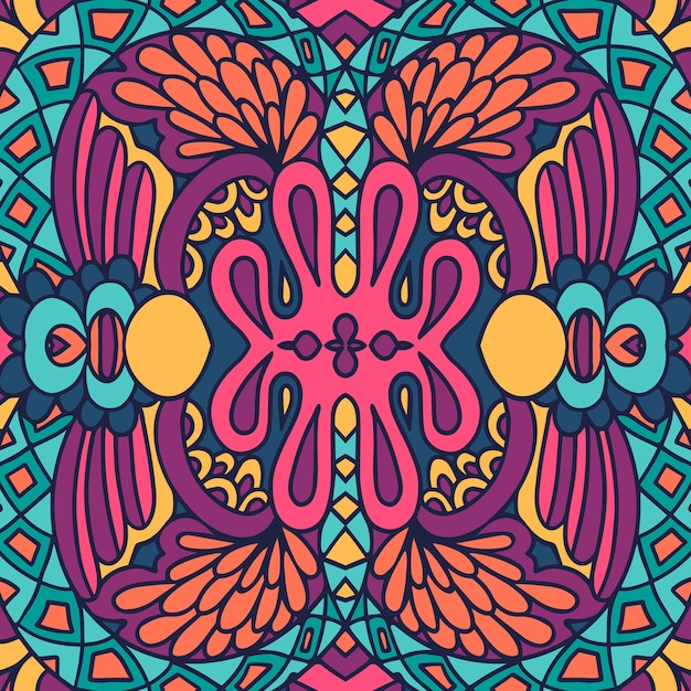 Psychedelic colorful doodle graphic pattern.