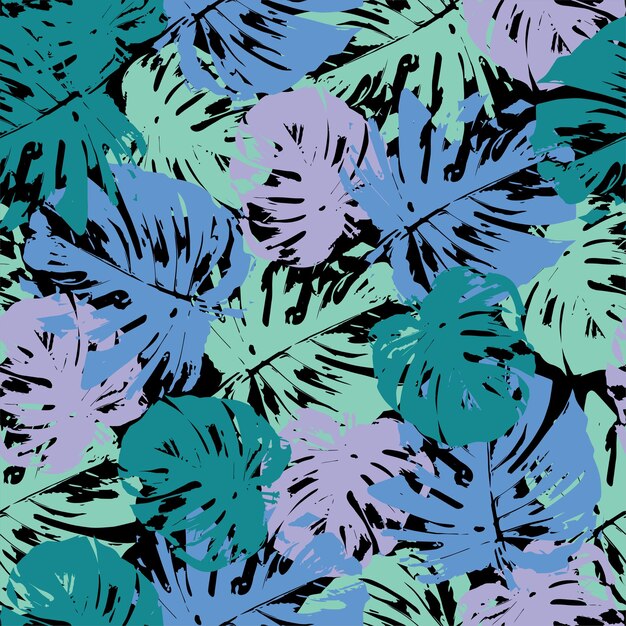 psychedelic colors monstera pattern background for summer