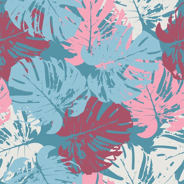 psychedelic colors monstera pattern background for summer