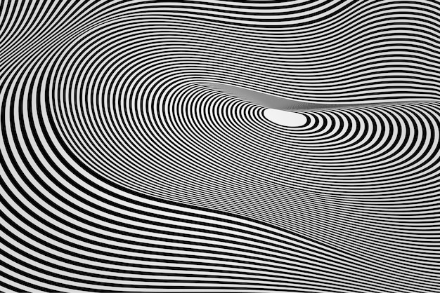 Vector psychedelic distorted white and black background