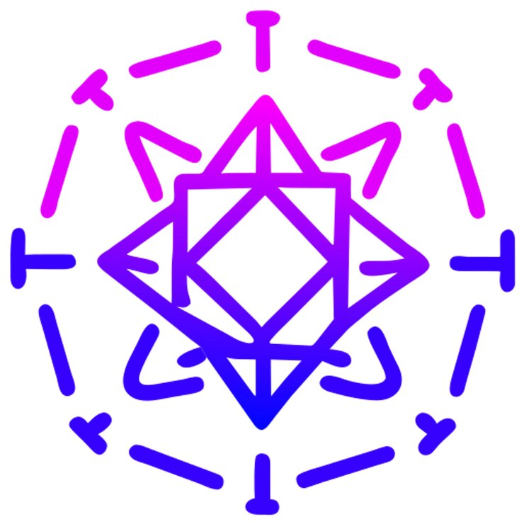 Vector psychedelic geometric modern art icon outline gradient