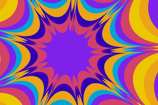 Vector psychedelic groovy hand drawn background