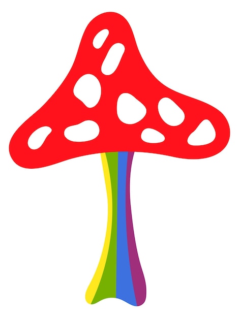 Psychedelic red mushroom Colorful magic trippy sign