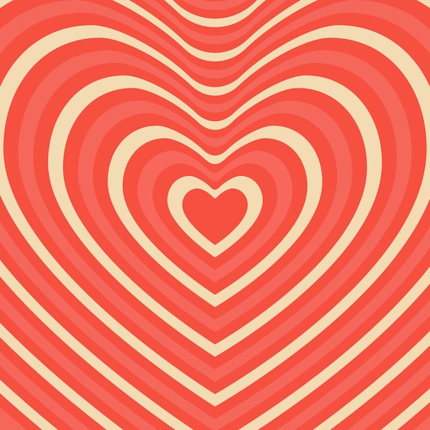 Vector psychedelic retro groove background shape heart