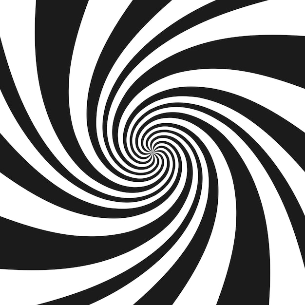 Psychedelic spiral with radial gray rays. Swirl twisted retro background. Comic effect vector illustration.